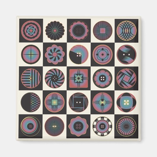 Magnet des boutons Art déco (Devant)