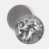 Magnet des chevaux arabes (Recto/Verso)