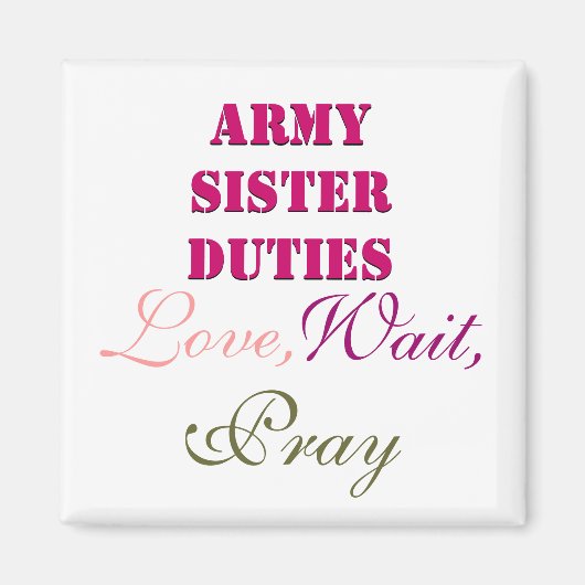 MAGNET DES FONCTIONS DE SOEUR DE L'ARMÉE (Devant)