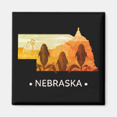 Magnet d'état du Nebraska vintage (Devant)