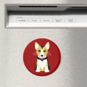 Magnet d'Halloween Corgi Vampire (In Situ (Lave-vaisselle))
