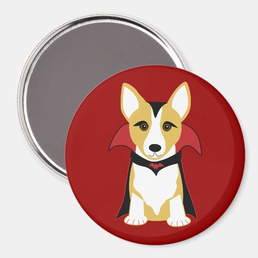Magnet d'Halloween Corgi Vampire (Recto/Verso)