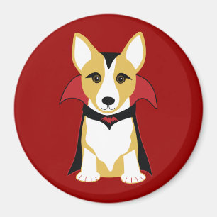Magnet d'Halloween Corgi Vampire