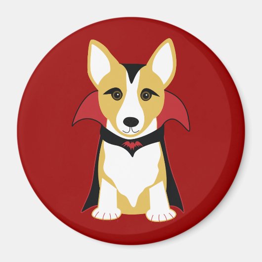 Magnet d'Halloween Corgi Vampire (Devant)