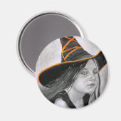 Magnet d'Halloween sorcière (Recto/Verso)