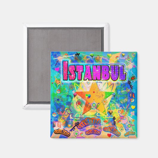 Magnet d'heure d'époque d'Istanbul (Recto/Verso)