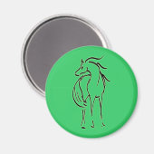 Magnet d'illustration de cheval (Recto/Verso)