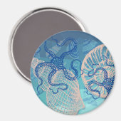 Magnet d'impression de 3 pouces en mer bleue profo (Recto/Verso)