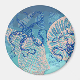 Magnet d'impression de 3 pouces en mer bleue profo