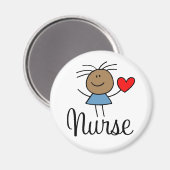 Magnet d'infirmière ethnique mignon (Recto/Verso)