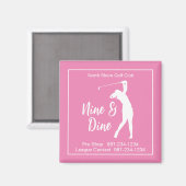 Magnet d'information de la Ligue de golf des femme (Recto/Verso)