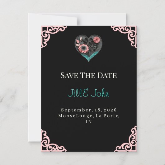 Magnet d'invitation de mariage "Sauvez la date" (Recto)