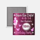 Magnet d'invitation pour l'anniversaire des dames (Recto/Verso)