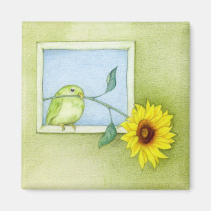 Magnet d'oiseaux de tournesol