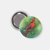 Magnet d'oiseaux du Cardinal rouge du Nord (Recto/Verso)