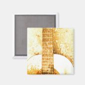 Magnet d'or de guitare vintage (Recto/Verso)