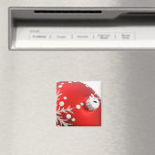 Magnet d'ornement de Noël rouge et argent (In Situ (Lave-vaisselle))