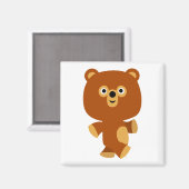 Magnet d'ours de caricature assertive mignon (Recto/Verso)