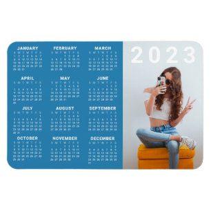 Magnet du calendrier 2023   Couleur et photo perso