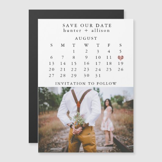 Magnet du calendrier | Enregistrer le DAte (Devant / Derrière)