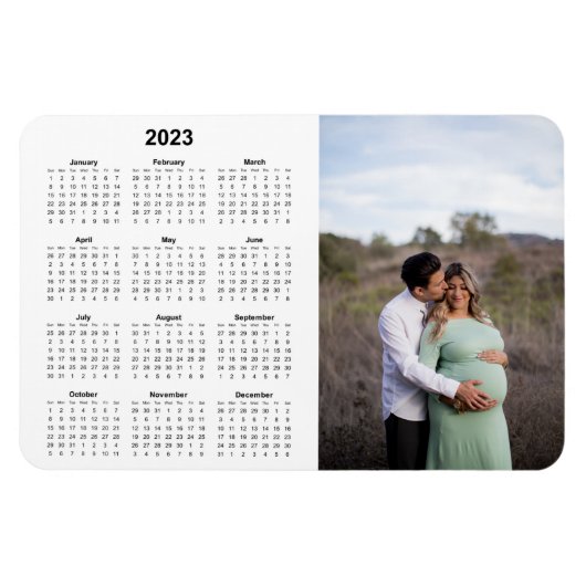 Magnet du calendrier mensuel 2023 avec photo (Horizontal)