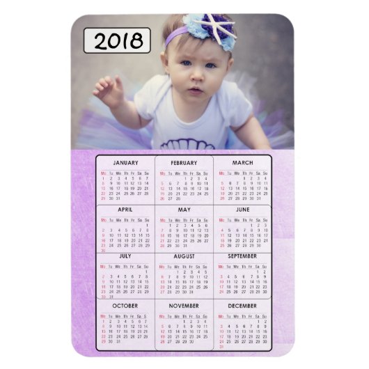 Magnet du calendrier photo de famille de violet 20 (Vertical)