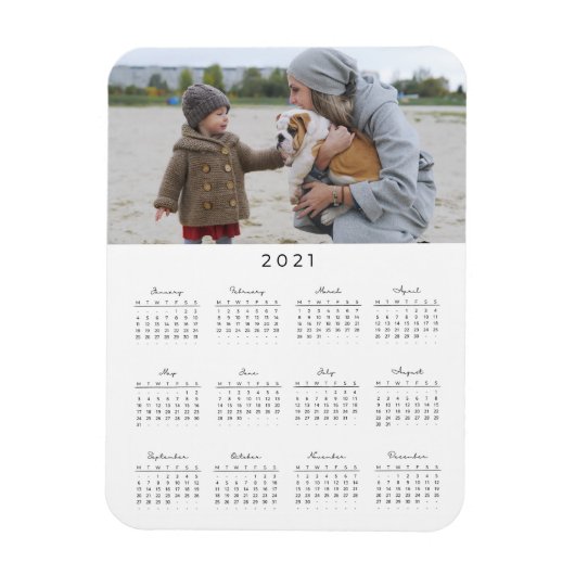 Magnet du calendrier photo moderne 2021 (Vertical)