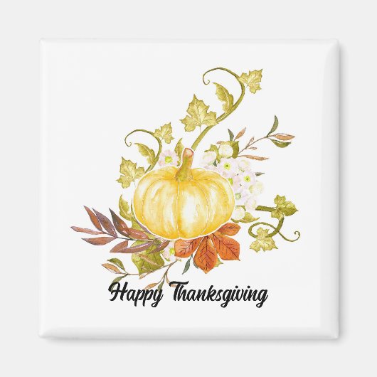Magnet du Carré Citrouille de Thanksgiving (Devant)
