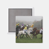Magnet du Carré de champ du cheval de course (Recto/Verso)