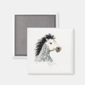 Magnet du cheval Mustang (Recto/Verso)