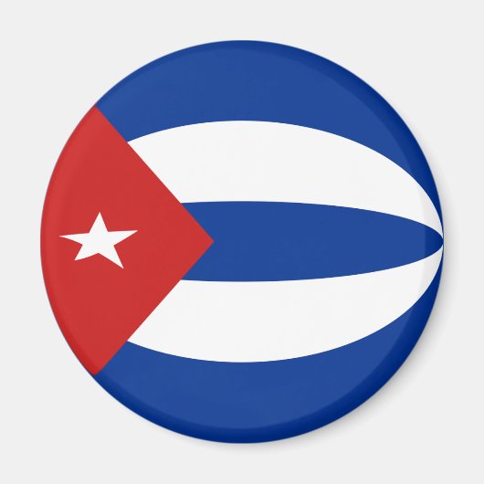 Magnet du drapeau cubain Fisheye (Devant)
