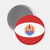 Magnet du drapeau de Fisheye en Polynésie français (Recto/Verso)
