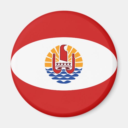 Magnet du drapeau de Fisheye en Polynésie français (Devant)