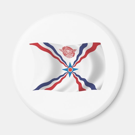 Magnet du drapeau de la nation assyrienne (Devant)