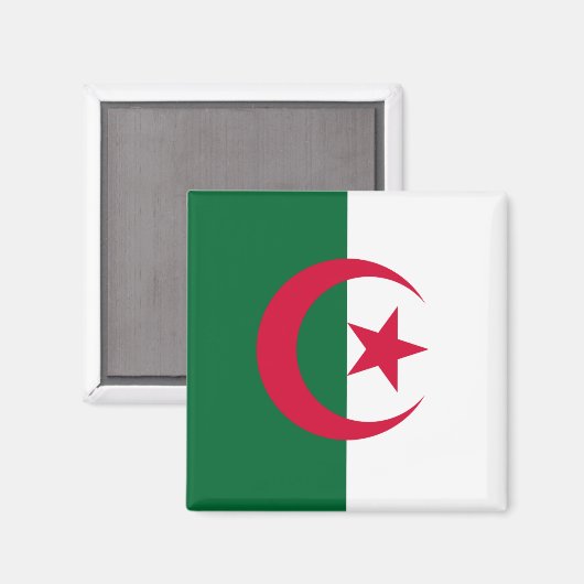 Magnet du drapeau de l'Algérie (Recto/Verso)