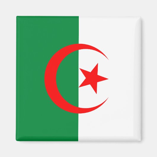 Magnet du drapeau de l'Algérie (Devant)