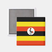 Magnet du drapeau de l'Ouganda (Recto/Verso)
