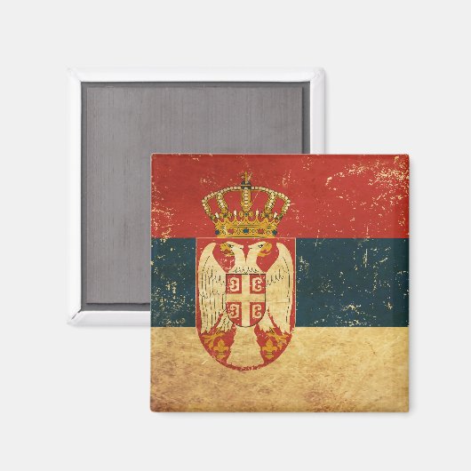 Magnet du drapeau de Serbie (Recto/Verso)