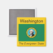Magnet du drapeau de Washington (Recto/Verso)