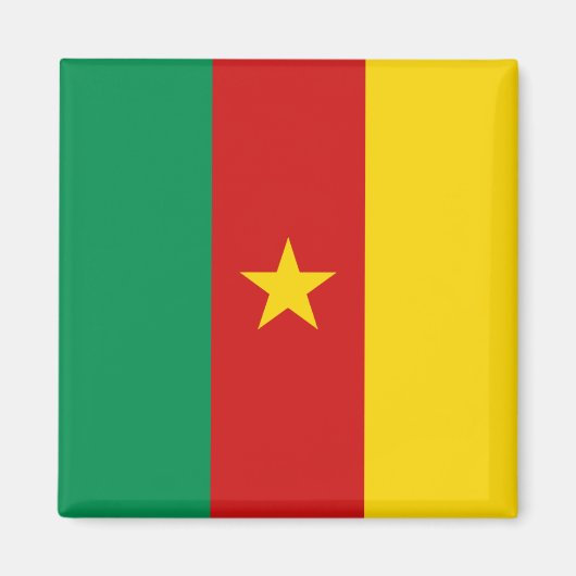Magnet du drapeau du Cameroun (Devant)
