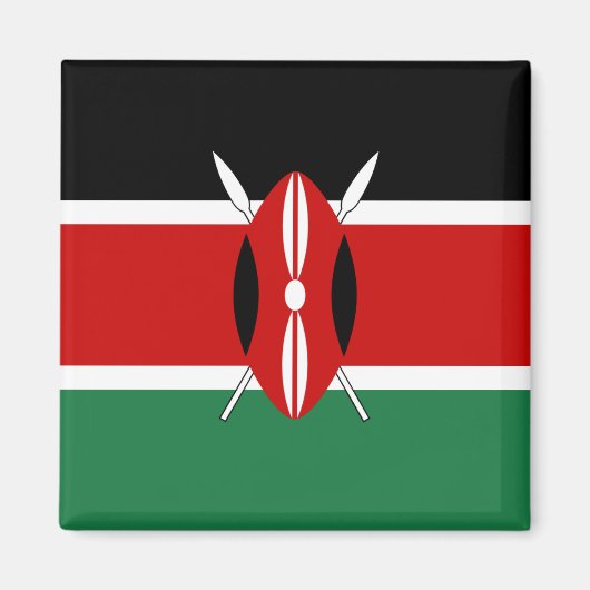 Magnet du drapeau du Kenya (Devant)