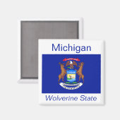 Magnet du drapeau du Michigan (Recto/Verso)