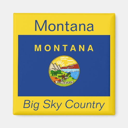 Magnet du drapeau du Montana (Devant)