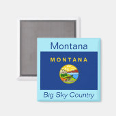 Magnet du drapeau du Montana (Recto/Verso)