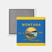 Magnet du drapeau du Montana (Recto/Verso)