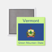 Magnet du drapeau du Vermont (Recto/Verso)