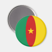 Magnet du drapeau Fisheye du Cameroun (Recto/Verso)