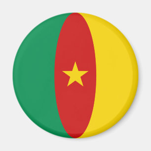 Magnet du drapeau Fisheye du Cameroun