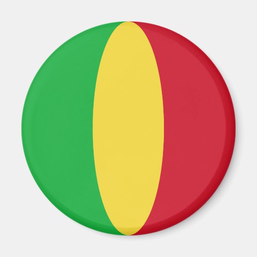 Magnet du drapeau Fisheye du Mali (Devant)