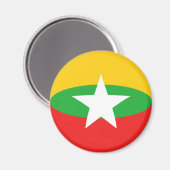 Magnet du drapeau Fisheye du Myanmar (Recto/Verso)